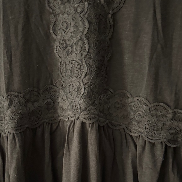 NWT Torrid Black Lace Accent Super Soft Knit Babydoll Top Size 3 boho peasant - Picture 3 of 7